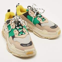 Balenciaga Multicolor Mesh and Leather Triple S Sneakers Size 44