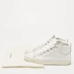 Balenciaga White Leather Arena High Top Sneakers Size 41