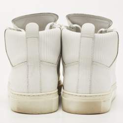 Balenciaga White Leather Arena High Top Sneakers Size 41
