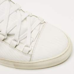 Balenciaga White Leather Arena High Top Sneakers Size 41