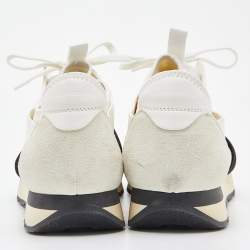 Balenciaga White Mesh,Suede and Leather Race Runner Sneakers Size 43