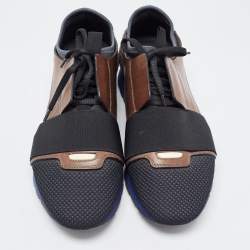 Pre Owned Balenciaga Multicolor Leather and Mesh Race Runner Sneakers Size 40