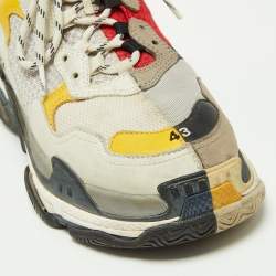Balenciaga Multicolor Leather and Mesh Triple S Sneakers Size 43