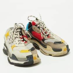 Balenciaga Multicolor Leather and Mesh Triple S Sneakers Size 43