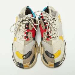 Balenciaga Multicolor Leather and Mesh Triple S Sneakers Size 43