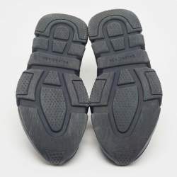 Pre Owned Balanciaga Navy Blue Knit Fabric High Top Sneakers Size 43