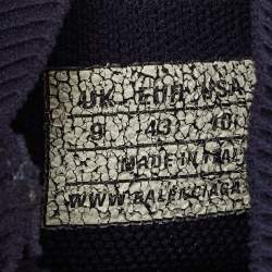 Pre Owned Balanciaga Navy Blue Knit Fabric High Top Sneakers Size 43