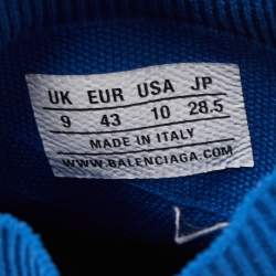 Pre Owned Balenciaga Blue Knit Fabric Speed Trainer High Top Sneakers Size 43