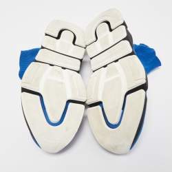 Pre Owned Balenciaga Blue Knit Fabric Speed Trainer High Top Sneakers Size 43