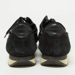 Pre Owned Balenciaga Black Leather and Mesh Race Runner Sneakers Size 44