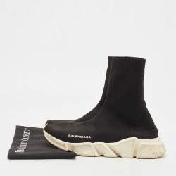 Balenciaga Black Knit Fabric Speed Trainer Sneakers Size 40