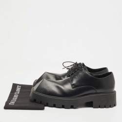 Pre Owned Balenciaga Black Leather Rhino Derby Size 43