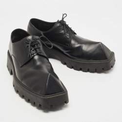 Pre Owned Balenciaga Black Leather Rhino Derby Size 43