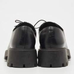 Pre Owned Balenciaga Black Leather Rhino Derby Size 43