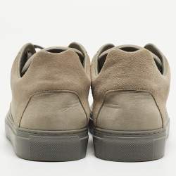 Pre Owned Balenciaga Grey Suede and Textured Leather Low Top Sneakers Size 40