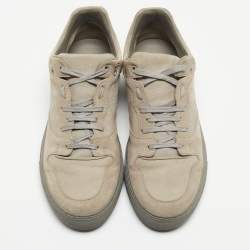 Pre Owned Balenciaga Grey Suede and Textured Leather Low Top Sneakers Size 40