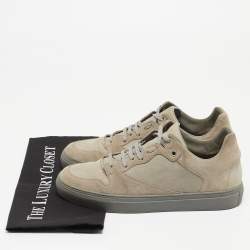 Pre Owned Balenciaga Grey Suede and Textured Leather Low Top Sneakers Size 40