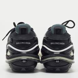 Pre Owned Balenciaga Black/White Rubber and Faux Leather Tyrex Sneakers Size 44