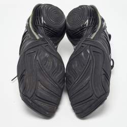 Pre Owned Balenciaga Black Faux Leather and Rubber Tyrex Sneakers Size 44