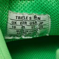 Pre Owned Balenciaga Green Mesh and Leather Triple S Clear Sneakers Size 44
