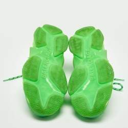 Pre Owned Balenciaga Green Mesh and Leather Triple S Clear Sneakers Size 44