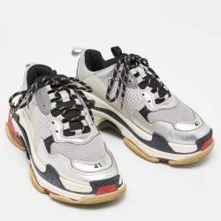 Pre Owned Balenciaga Multicolor Leather and Mesh Triple S Clear Sole Sneakers Size 41