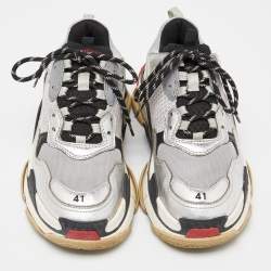 Pre Owned Balenciaga Multicolor Leather and Mesh Triple S Clear Sole Sneakers Size 41