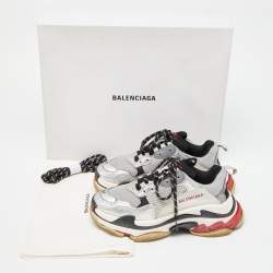 Pre Owned Balenciaga Multicolor Leather and Mesh Triple S Clear Sole Sneakers Size 41
