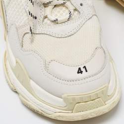 Pre Owned Balenciaga Tricolor Mesh and Leather Triple S Sneakers Size 41