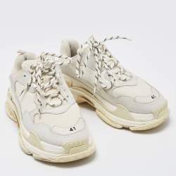 Pre Owned Balenciaga Tricolor Mesh and Leather Triple S Sneakers Size 41