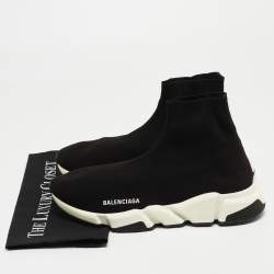مملوكة مسبقًا Balenciaga Black Knit Fabric Speed Trainer Sneakers Size 43