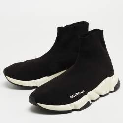 مملوكة مسبقًا Balenciaga Black Knit Fabric Speed Trainer Sneakers Size 43