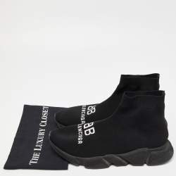 مملوكة مسبقًا حذاء رياضي بالنسياغا سبيد ترينر قماش تريكو أسود مقاس 39