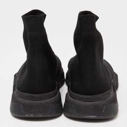 مملوكة مسبقًا حذاء رياضي بالنسياغا سبيد ترينر قماش تريكو أسود مقاس 39