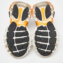 مملوكة مسبقًا Balenciaga White/Orange Leather and Mesh Track Sneakers Size 40