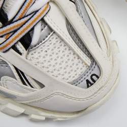 مملوكة مسبقًا Balenciaga White/Orange Leather and Mesh Track Sneakers Size 40
