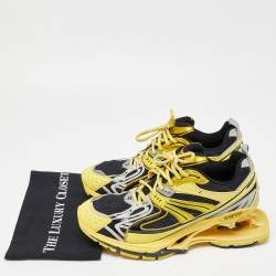 Balenciaga Yellow/Black Faux Leather and Mesh x Pander Sneakers Size 44