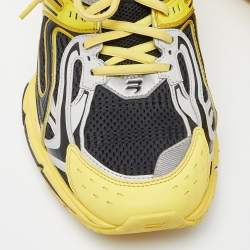 Balenciaga Yellow/Black Faux Leather and Mesh x Pander Sneakers Size 44