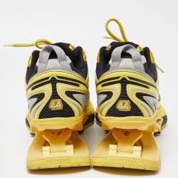 Balenciaga Yellow/Black Faux Leather and Mesh x Pander Sneakers Size 44