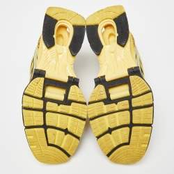 Balenciaga Yellow/Black Faux Leather and Mesh x Pander Sneakers Size 44