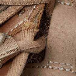 Pre Owned حذاء رياضي بالنسياغا شبكة وجلد أبيض مقاس 40