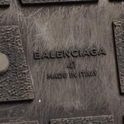 Pre Owned Balenciaga Black Leather and Mesh Race Runner Sneakers Size 41