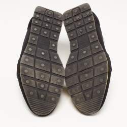 Pre Owned Balenciaga Black Leather and Mesh Race Runner Sneakers Size 41