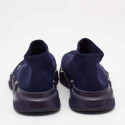 مملوكة مسبقًا Balenciaga Navy Blue Knit Fabric Speed Trainer Sneakers Size 44