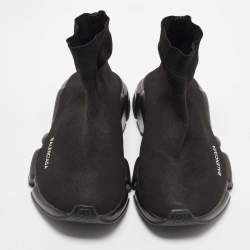 Pre Owned Balenciaga Black Fabric Speed Sneakers Size 42