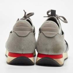 Pre Owned Balenciaga Grey Suede and Leather Race Runner Sneakers Size 42