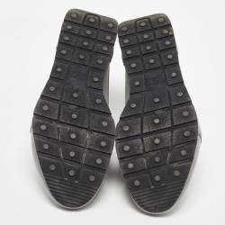 Pre Owned Balenciaga Grey Suede and Leather Race Runner Sneakers Size 42