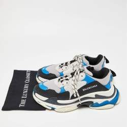 Pre Owned Balenciaga Tricolor Mesh and Leather Triple S Sneakers Size 41