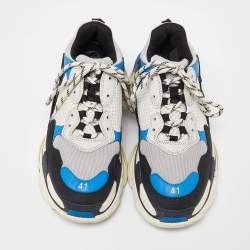 Pre Owned Balenciaga Tricolor Mesh and Leather Triple S Sneakers Size 41