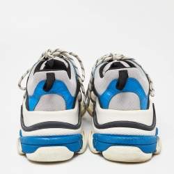 Pre Owned Balenciaga Tricolor Mesh and Leather Triple S Sneakers Size 41